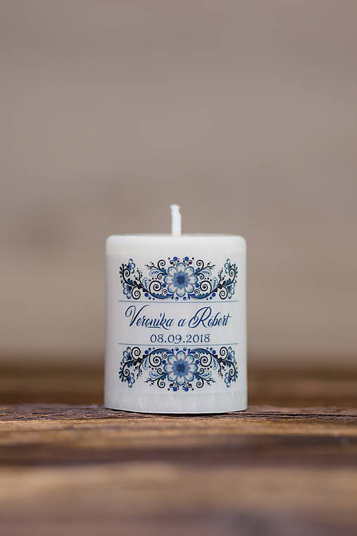 Menovka alebo darček pre svadobčanov - Sviečka - Vzor č.17
