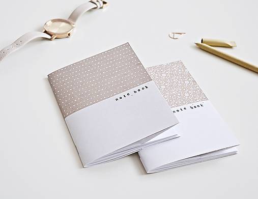 Papiernictvo - 2 zápisníky - Double/hnedosivá - 9641633_
