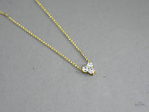 Náhrdelníky - 585/1000 zlatý nežný náhrdelník Trinity - 9642659_