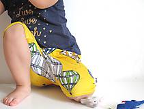 Detské oblečenie - kraťasy z biobavlny Do oblakov! (žlté) - 9645022_
