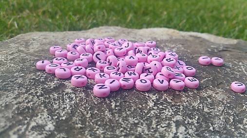 Korálky - Akrylové písmenká 200+29ks ružové 7x3mm - 9648113_