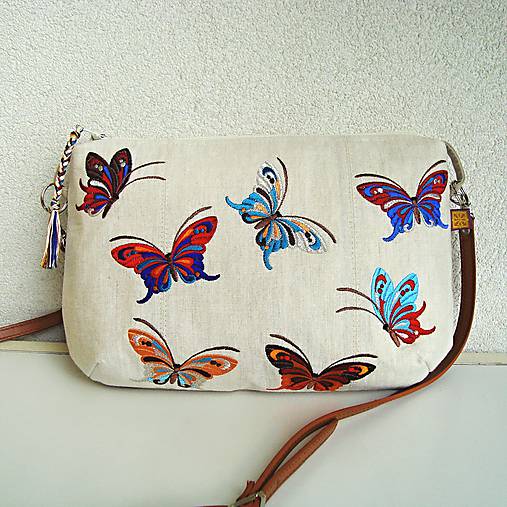 Motýliková kabelka (Ľanová)
