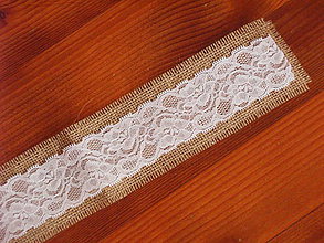 Úžitkový textil - Jutová šerpa šírka 7,5cm s čipkou 5cm - 9648531_