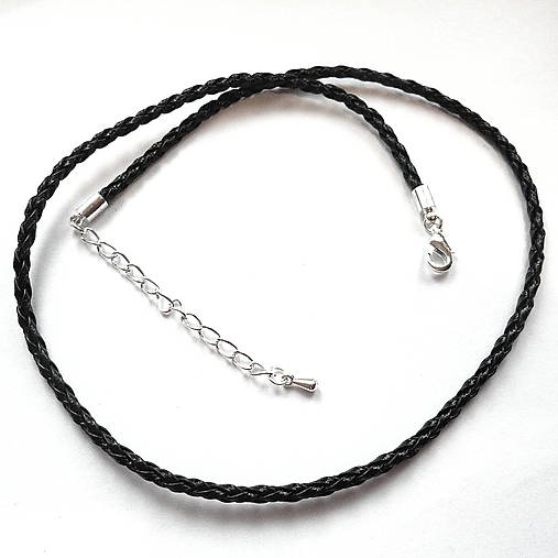 Koženkový náhrdelník 45cm-1ks (čierna)
