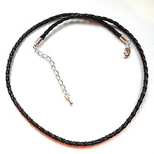 Polotovary - Koženkový náhrdelník 45cm-1ks (tm.hnedá) - 9649545_