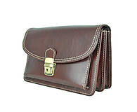 Iné tašky - Moderná kožená etua, viacúčelové púzdro v hnedej farbe - 9650929_