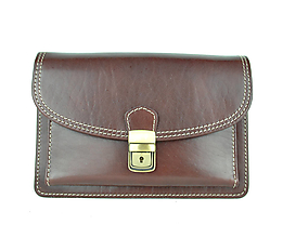 Iné tašky - Moderná kožená etua, viacúčelové púzdro v hnedej farbe - 9650930_
