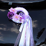 Dekorácie - Levandulovo - slabo fialový - svadobný veniec s bielymi doplnkami. Možnosť rozličných farebných stúh a kvetov. (Ružová) - 9650144_