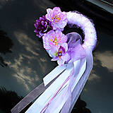 Dekorácie - Levandulovo - slabo fialový - svadobný veniec s bielymi doplnkami. Možnosť rozličných farebných stúh a kvetov. (Ružová) - 9650146_