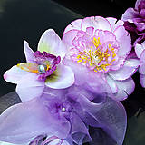 Dekorácie - Levandulovo - slabo fialový - svadobný veniec s bielymi doplnkami. Možnosť rozličných farebných stúh a kvetov. (Ružová) - 9650148_