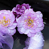 Dekorácie - Levandulovo - slabo fialový - svadobný veniec s bielymi doplnkami. Možnosť rozličných farebných stúh a kvetov. (Ružová) - 9650150_