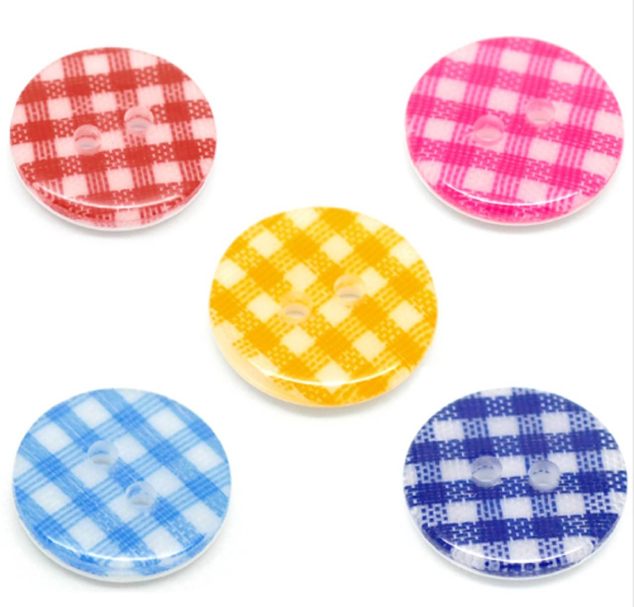 G102 Gombíček plastový károvaný 1,5 cm