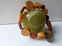 Pánske šperky - Lávový kameň pánsky náramok s notami - 9653702_