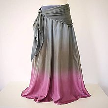 Sukne - Jako z babiččiny truhly - dlouhá hedvábná sukně - 9652252_