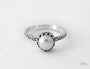 Prstene - CERTIFIKÁT 925/1000 Strieborný prsteň s prírodnou perlou - 9657623_