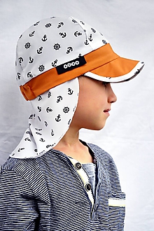 Detské čiapky - Kotvičková šiltovka s plachtičkou proti slnku - 9655092_
