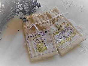 Úžitkový textil - Provence vrecúška na režnom - 9657510_