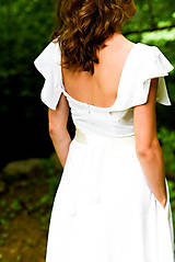 Šaty - Ľanové šaty s vyšívaným opaskom - 9658056_