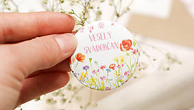 Darčeky pre svadobčanov - Svadobný odznak, svadobná brošňa, button - 9659884_