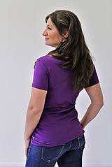 Oblečenie na dojčenie - 3v1 tričko pre tehotné, dojčiace, nedojčiace - kr. rukav, s čipkou - 76 farieb - XS - M - 9666296_