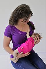 Oblečenie na dojčenie - 3v1 tričko pre tehotné, dojčiace, nedojčiace - kr. rukav, s čipkou - 76 farieb - XS - M - 9666300_