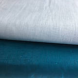 Textil - 100 % ľan tmavý petrolej, šírka 150 cm, cena za 0,5 m - 9671213_