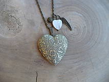 Náhrdelníky - otvárací medailón srdce-náhrdelník - 9670962_