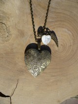 Náhrdelníky - otvárací medailón srdce-náhrdelník - 9670964_