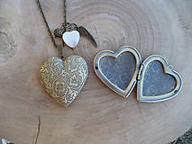 Náhrdelníky - otvárací medailón srdce-náhrdelník - 9670965_