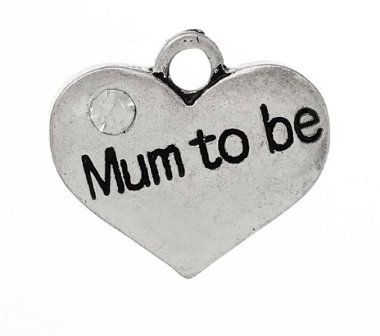 Prívesok srdiečko "Mum to be" 1,7 x 1,5 cm