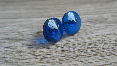 Náušnice - Diamantový kruh - chirurgická oceľ (modré č. 2251) - 9678493_
