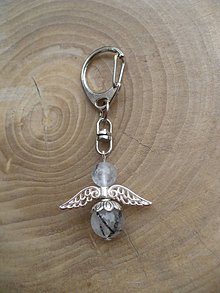 Kľúčenky - kľúčenka, prívesok anjel z Turmalínu v krištáli - 9678312_