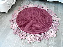 Úžitkový textil - Háčkovaný koberec v bordovej - 9681679_