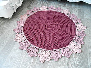 Úžitkový textil - Háčkovaný koberec v bordovej - 9681679_