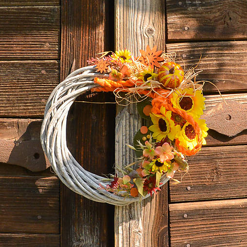 Dekorácie - Letný slnečnicový venček - 9682540_