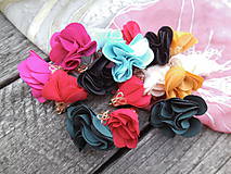 Polotovary - Textilné kvety, filigrán - pár (Biela) - 9680875_
