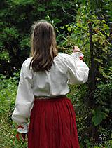 Blúzky a košele - Košieľka ženská ľanová Ladomíra maľovaná - 9685664_