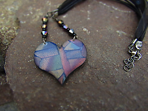Náhrdelníky - Náhrdelník mozaikové srdce - 9684805_