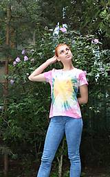 Hippies batikované tričko dúhové slnko veľkosť M