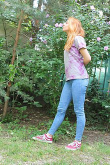 Topy, tričká, tielka - DRUM AND BASS bavlnené batikované tričko veľkosť M - 9684925_