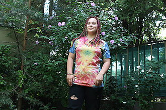Topy, tričká, tielka - Psychedelic batikované tričko bavlnené veľkosť M UNISEX - 9685274_