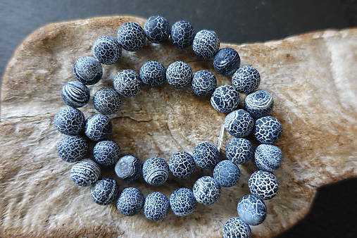 Minerály - Achát praskaný 10mm / 38ks - 10 - 9683581_