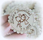 Darčeky pre svadobčanov - Svadobné magnetky bozk - 9688660_