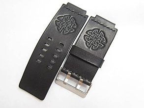 Náramky - 35mm čierny kožený remienok na hodinky - 9688909_