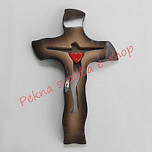 Dekorácie - Svadobný kríž A011 - 29x18 cm čierny - 9686597_