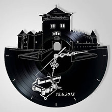 Hodiny - Kežmarský hrad - vinylové hodiny (vinyl clocks) - 9691698_