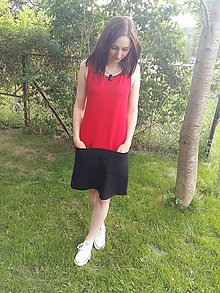 Šaty - Šaty červeno-čierne - 9691507_