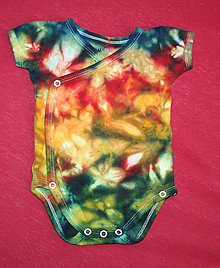 Detské oblečenie - Batikované pestrofarebné body pre bábiku - 9691538_
