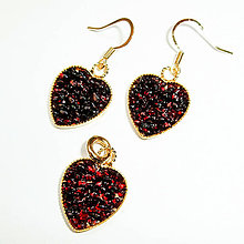 Sady šperkov - Granátové komplety (Srdce malé) - 9691221_