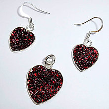 Sady šperkov - Granátové komplety (Srdce velké) - 9691224_